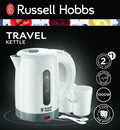 Electric Travel Kettle 1000W Russell Hobbs 23840 Compact Jug 0.85L 2 Cups Spoon